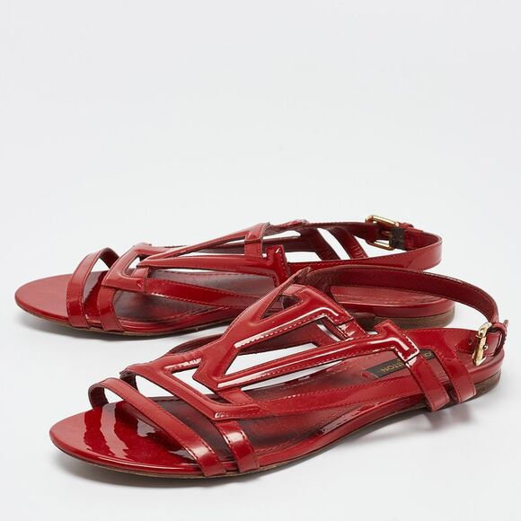 Louis Vuitton Red Patent Slingback Flats Size 36.5 - Picture 2 of 4